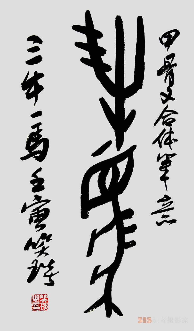 笑琰（靳新國(guó)）甲骨文合體字書(shū)法欣賞